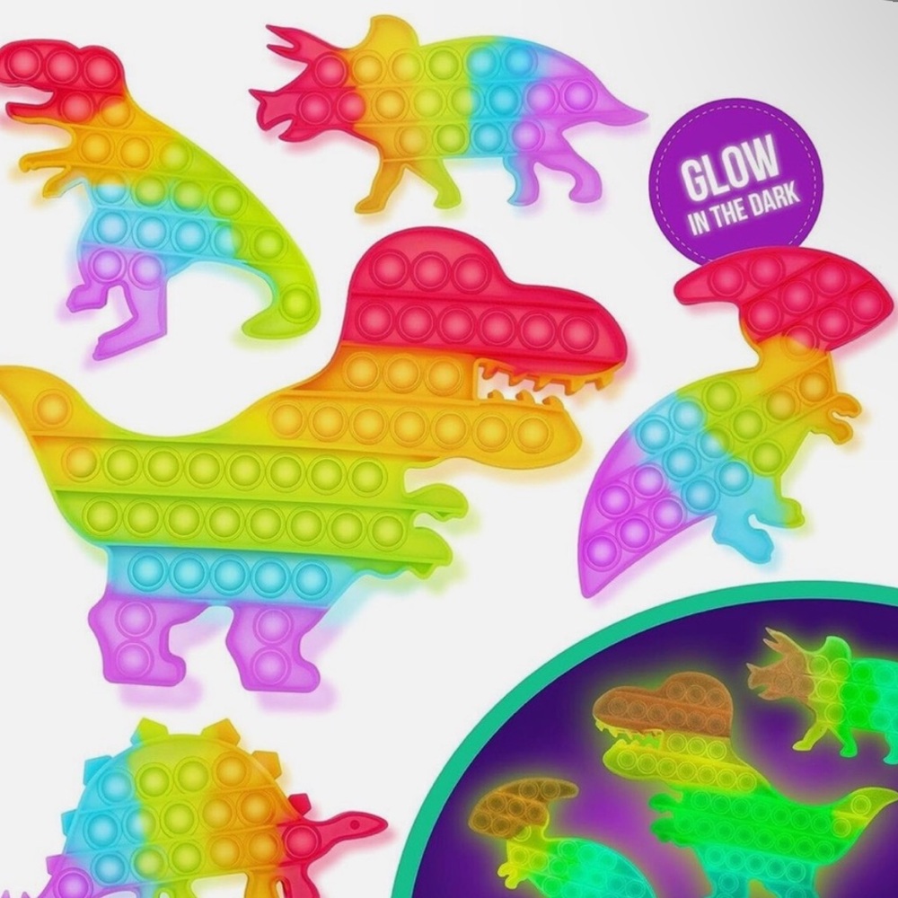 Pop Fidget Set Dinosaur Glow in the Dark- Multicolor NIP